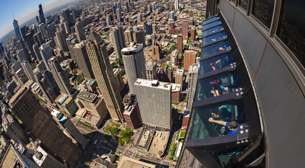 Standing on The Ledge at Skydeck